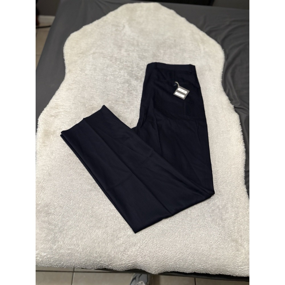 NWT Santorelli Luxury Dress Pants Men Navy Blue Wool Unhemmed 38 Made Italy